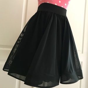 Black Tulle Flare Skirt
